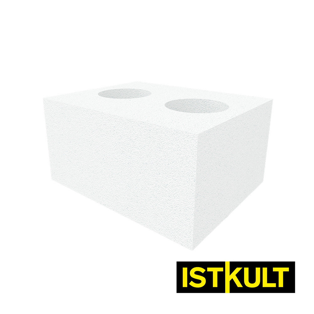 Газобетонный O-блок ISTKULT отверстия диаметром 160 мм 500х300х250 мм