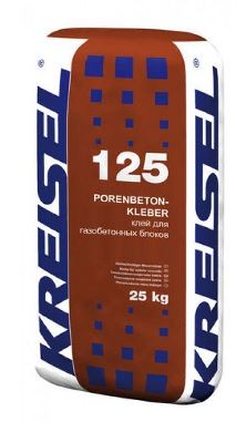 Клей для газобетона тонкослойный KREISEL 125 PORENBETONKLEBER, 25 кг